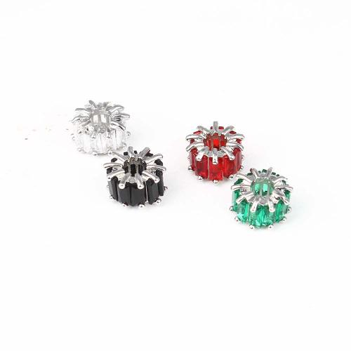 Cubic Zirconia Micro Pave Brass Beads, plated, DIY & micro pave cubic zirconia 