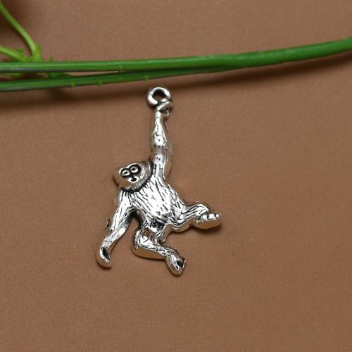 Zinc Alloy Animal Pendants, Monkey, antique silver color plated, vintage & fashion jewelry & DIY Approx [