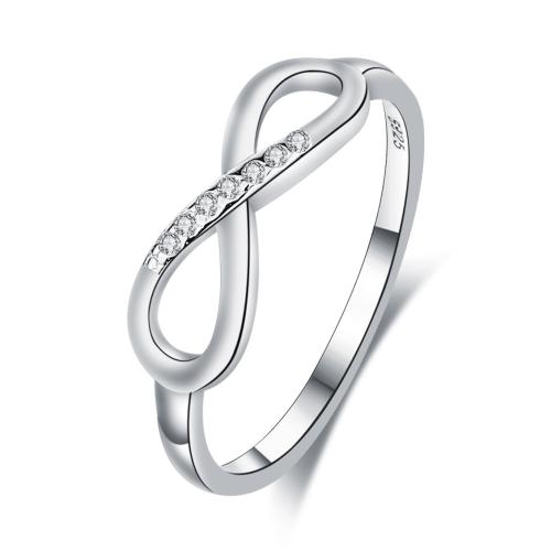 Anillo de dedo Zirconia Micro Pave Sterling Silver Cubic, Plata de ley 925, Joyería & diverso tamaño para la opción & micro arcilla de zirconia cúbica & para mujer, Vendido por UD