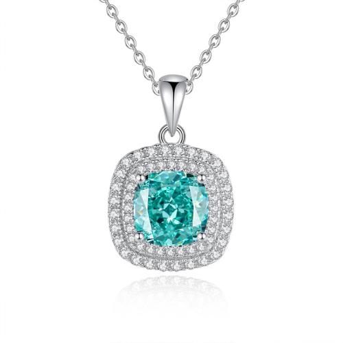 Cubic Zirconia Micro Pave Sterling Silver Necklace, 925 Sterling Silver, with 5cm extender chain, fashion jewelry & micro pave cubic zirconia & for woman Approx 40 cm 