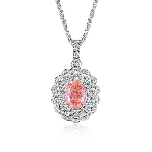 Cubic Zirconia Micro Pave Sterling Silver Necklace, 925 Sterling Silver, with 5cm extender chain, fashion jewelry & micro pave cubic zirconia & for woman Approx 40 cm 