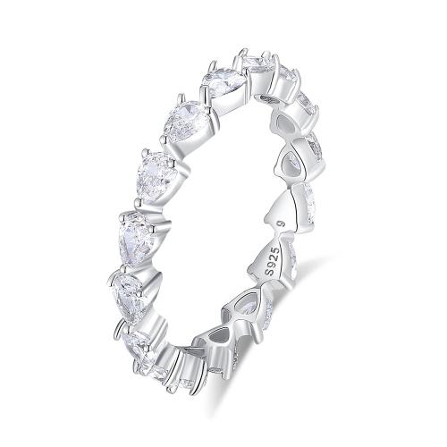 Anillo de dedo Zirconia Micro Pave Sterling Silver Cubic, Plata de ley 925, Joyería & diverso tamaño para la opción & diferentes estilos para la opción & micro arcilla de zirconia cúbica & para mujer, Vendido por UD