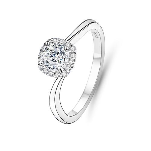 Anillo de dedo Zirconia Micro Pave Sterling Silver Cubic, Plata de ley 925, con Moissanite, Joyería & diverso tamaño para la opción & micro arcilla de zirconia cúbica & para mujer, Vendido por UD