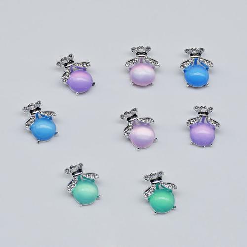 Zinc Alloy Rhinestone Pendants, Insect, plated, DIY & with rhinestone [