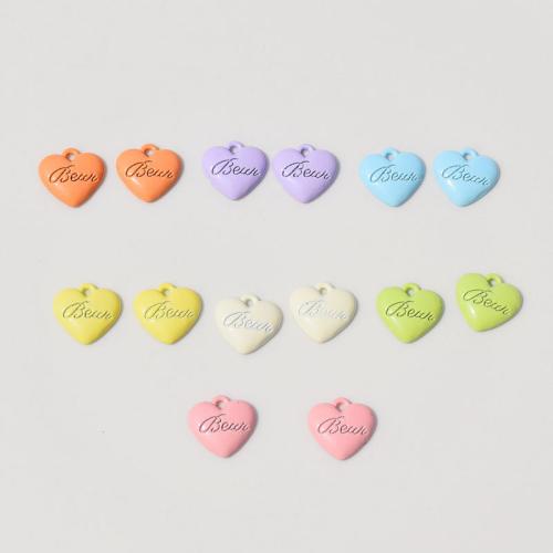 Zinc Alloy Heart Pendants, stoving varnish, DIY [