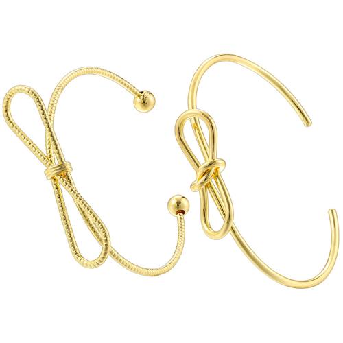 Brass Cuff Bangle, plated & for woman, golden [