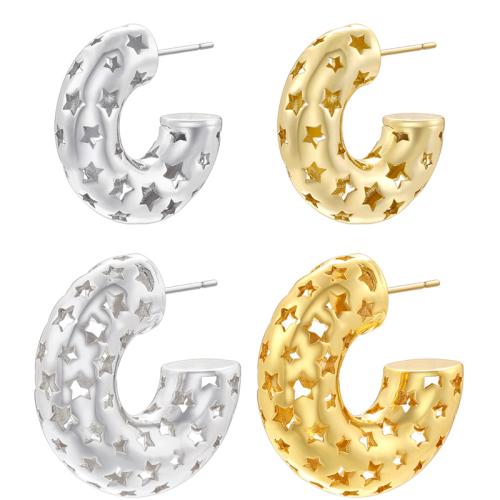 Brass Stud Earring, plated & for woman 