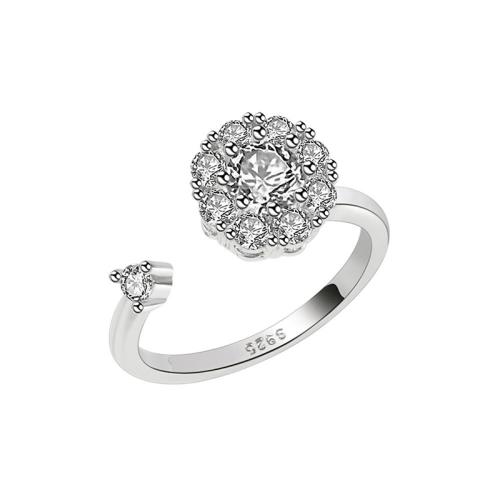 Anillo de dedo Zirconia Micro Pave Sterling Silver Cubic, plata de ley 925, chapado, micro arcilla de zirconia cúbica & para mujer, más colores para la opción, Vendido por UD[