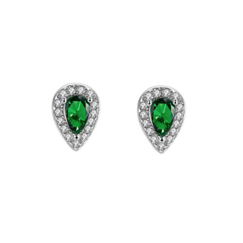 Cubic Zirconia Micro Pave Sterling Silver Earring, 925 Sterling Silver, plated, micro pave cubic zirconia & for woman 