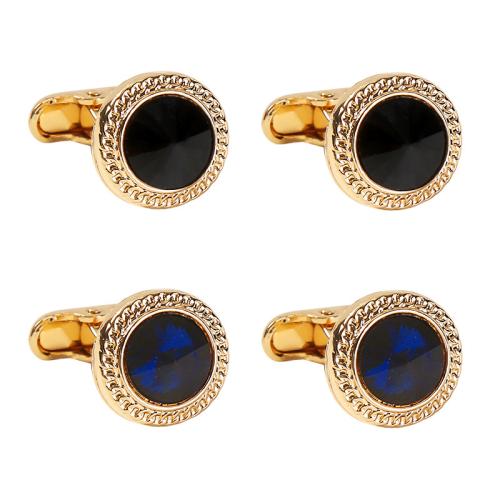 Zinc Alloy Cufflinks, Unisex & micro pave cubic zirconia 