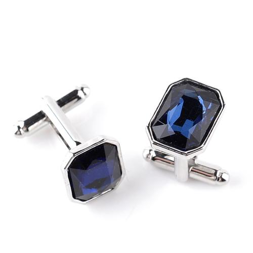 Zinc Alloy Cufflinks, with Austrian Crystal, Unisex & micro pave cubic zirconia 