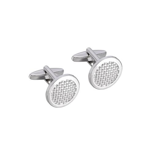 Zinc Alloy Cufflinks, plated, Unisex silver color 