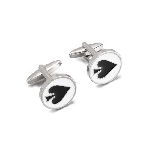 Zinc Alloy Cufflinks, Unisex & enamel 