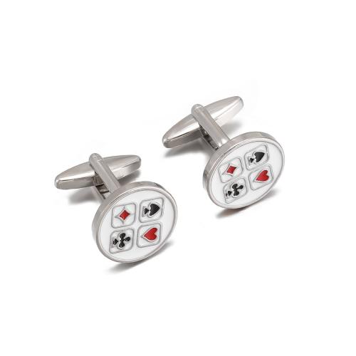 Zinc Alloy Cufflinks, stoving varnish, Unisex & enamel 