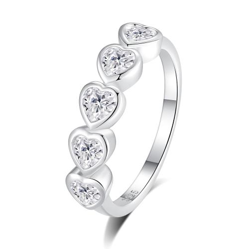 Zircon pavent argent sterling Bague, Argent sterling 925, bijoux de mode & pavé de micro zircon & pour femme, Vendu par PC