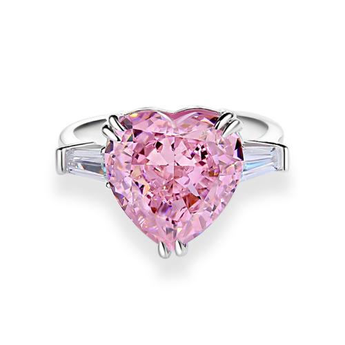 Anillo de dedo Zirconia Micro Pave Sterling Silver Cubic, Plata de ley 925, Corazón, Joyería & diverso tamaño para la opción & micro arcilla de zirconia cúbica & para mujer, Vendido por UD[