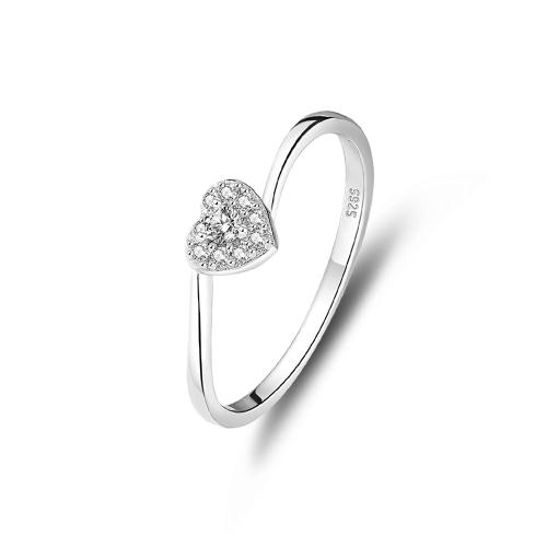 Anillo de dedo Zirconia Micro Pave Sterling Silver Cubic, Plata de ley 925, Joyería & diverso tamaño para la opción & micro arcilla de zirconia cúbica & para mujer, Vendido por UD[