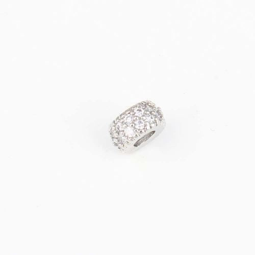 Cubic Zirconia Micro Pave Brass Beads, plated, DIY & micro pave cubic zirconia 