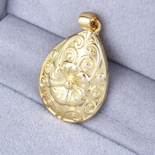 Brass Jewelry Pendants, Teardrop, gold color plated, DIY 