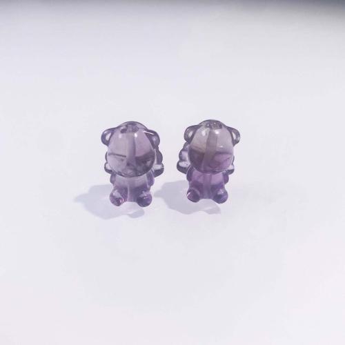 Natural Amethyst Beads, Bear, DIY, purple, 16mm 