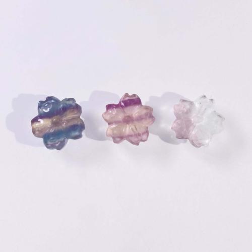 Fluorite Beads, Natural Fluorite, Flower, DIY, multi-colored, 13mm 