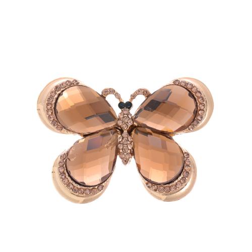 Rhinestone Zinc Alloy Brooch, Butterfly, KC gold color plated, fashion jewelry & for woman & with rhinestone 