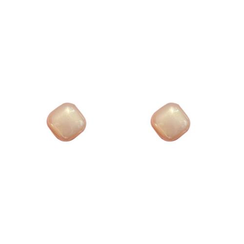 Plastic Stud Earring, Plastic Pearl, Square, fashion jewelry & for woman, 11mm 