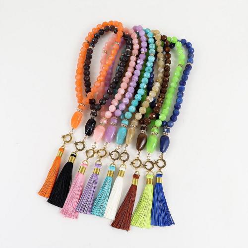 Acrylic Zinc Alloy Bracelets, with Cotton Thread & Zinc Alloy, handmade, fashion jewelry & Unisex .57 Inch [