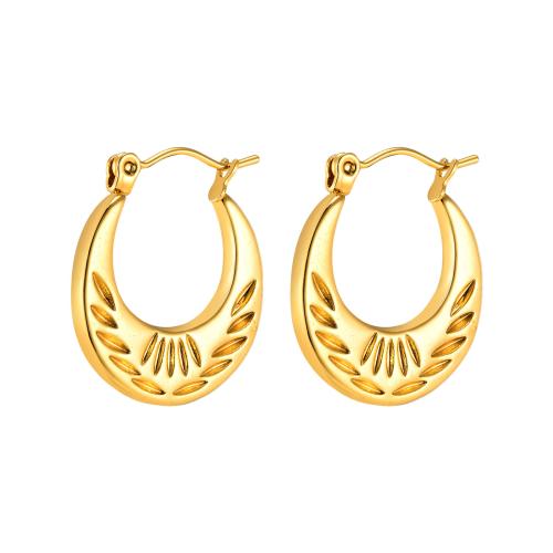 Stainless Steel Leverback Earring, 304 Stainless Steel, plated, for woman, golden 