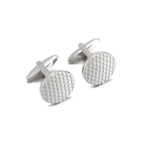 Zinc Alloy Cufflinks, plated, Unisex, silver color 