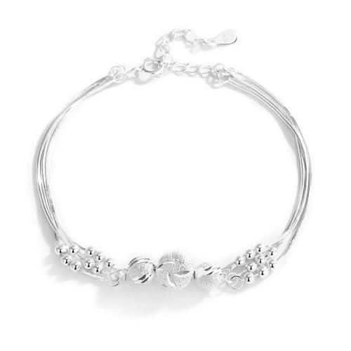 Sterling Silber Armbänder, 925 Sterling Silber, mit Verlängerungskettchen von 4cm, plattiert, für Frau, Silberfarbe, Länge:16 cm, verkauft von PC