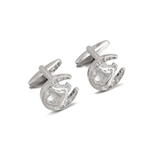 Zinc Alloy Cufflinks, plated, Unisex, silver color 