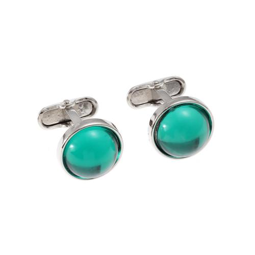 Zinc Alloy Cufflinks, with Crystal, Unisex 