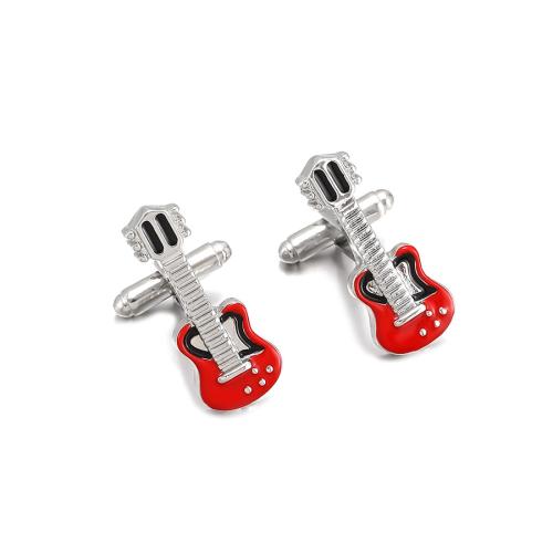 Zinc Alloy Cufflinks, Unisex & enamel, red 