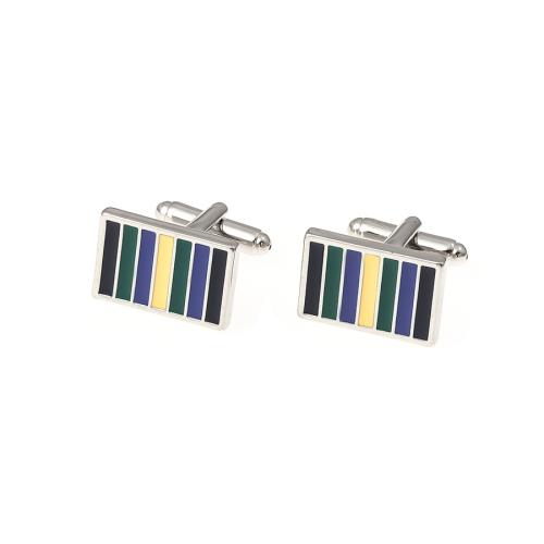 Zinc Alloy Cufflinks, Unisex & enamel, silver color 