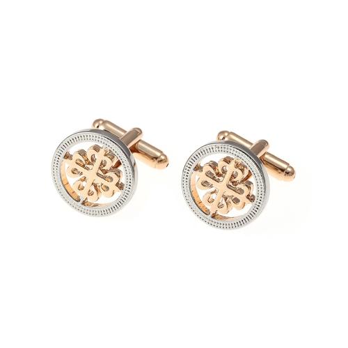 Zinc Alloy Cufflinks, plated, Unisex, golden 