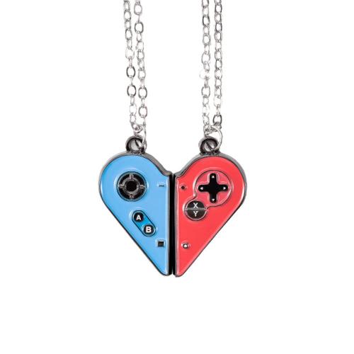 Enamel Zinc Alloy Necklace, 2 pieces & Unisex, mixed colors Approx 41-50 cm [