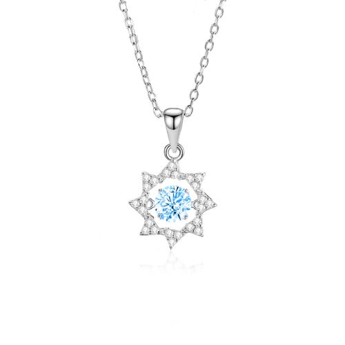 Zircon cubique Micro Pave collier en argent sterling, Argent sterling 925, avec 5cm chaînes de rallonge, bijoux de mode & pavé de micro zircon & pour femme, plus de couleurs à choisir Environ 40 cm, Vendu par PC[