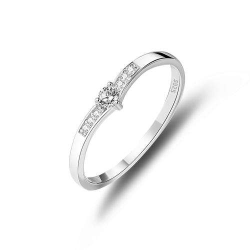 Anillo de dedo Zirconia Micro Pave Sterling Silver Cubic, Plata de ley 925, Joyería & diverso tamaño para la opción & micro arcilla de zirconia cúbica & para mujer, Vendido por UD[