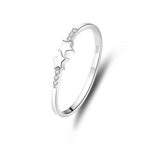 Anillo de dedo Zirconia Micro Pave Sterling Silver Cubic, Plata de ley 925, Joyería & diverso tamaño para la opción & micro arcilla de zirconia cúbica & para mujer, Vendido por UD[