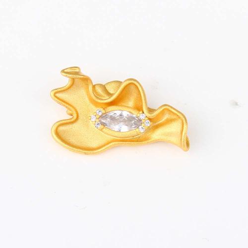 Colgante de Micro Pavé de Zirconía Cúbica, metal, chapado en color dorado, Bricolaje & micro arcilla de zirconia cúbica, 26.1x14.6x6.4mm, Vendido por UD