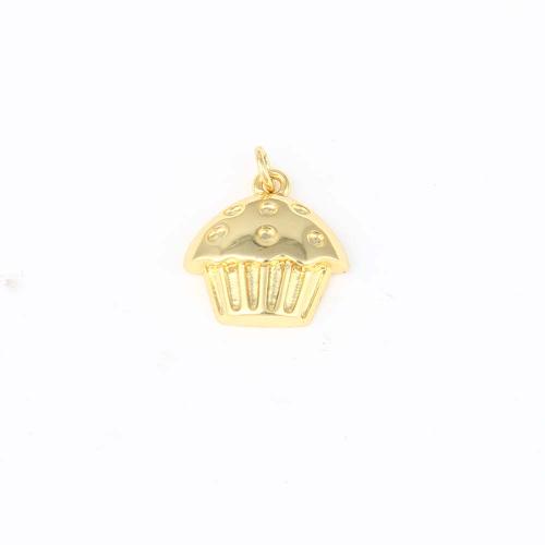 Brass Jewelry Pendants, Cake, gold color plated, DIY 