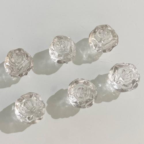 Cristal clair naturel, quartz clair, fleur, DIY, blanc, 12mm, Vendu par PC