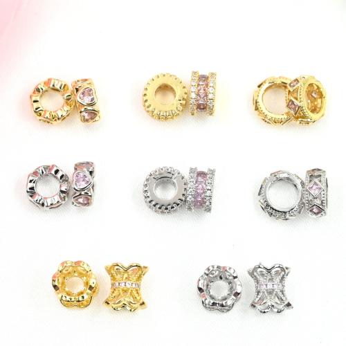 Brass Spacer Beads, plated, DIY & micro pave cubic zirconia [