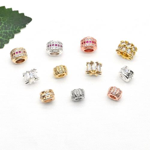 Brass Spacer Beads, plated, DIY & micro pave cubic zirconia [