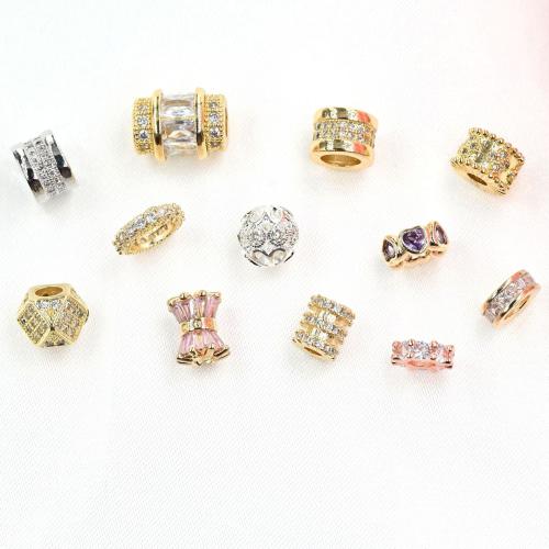 Brass Spacer Beads, plated, DIY & micro pave cubic zirconia [