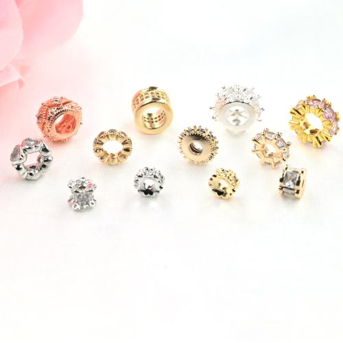 Brass Spacer Beads, plated, DIY & micro pave cubic zirconia [