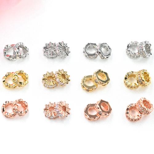 Brass Spacer Beads, plated, DIY & micro pave cubic zirconia [