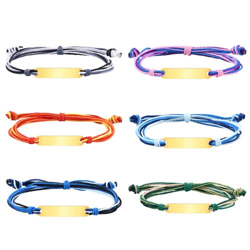 Pulseras de cordón de nylon, acero inoxidable 304, con cordón de nylon, chapado, para mujer, más colores para la opción, Vendido por UD