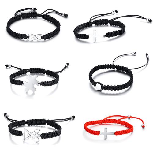 Nylonschnur Armbänder, Titanstahl, mit Nylonschnur, plattiert, unisex & verschiedene Stile für Wahl, keine, verkauft von PC